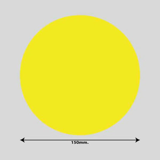 Gulvmarkerings Tape og Symboler.-Gul-Cirkel Ø150mm (10 stk. pakke)