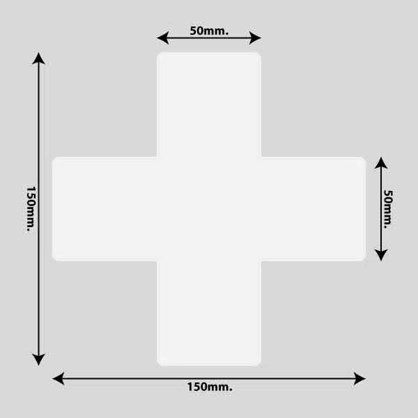 Load image into Gallery viewer, Gulvmarkerings Tape og Symboler.-Hvid-Kryds 150mm x 150mm (10 stk. pakke)
