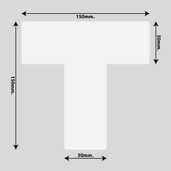 Load image into Gallery viewer, Gulvmarkerings Tape og Symboler.-Hvid-T-Markering 150mm x 150mm (10 stk. pakke)
