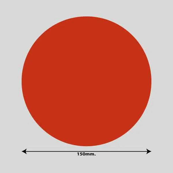 Vis billedet i billedesfremviseren, Gulvmarkerings Tape og Symboler.-Rød-Cirkel Ø150mm (10 stk. pakke)
