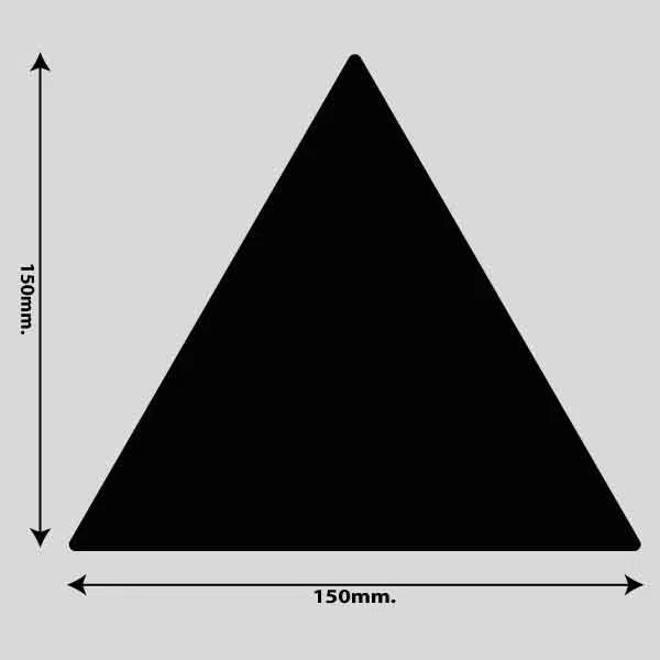 Vis billedet i billedesfremviseren, Gulvmarkerings Tape og Symboler.-Sort-Trekant 150mm x 150mm (10 stk. pakke)
