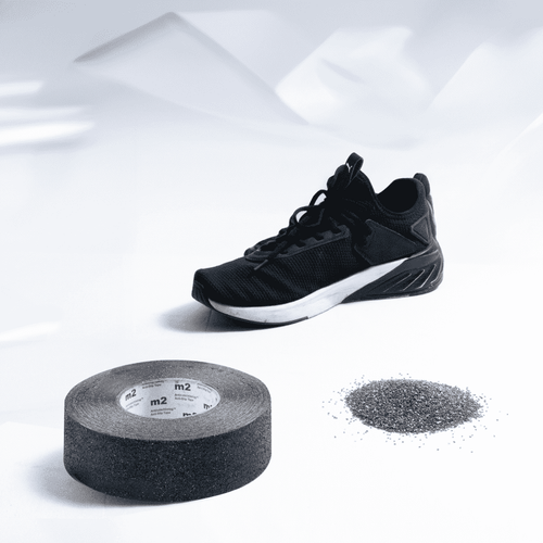 M2 Anti-slip coating RecyGrid R12 - made from recycled rubber from shoe soles - Roll of 18.3 meters - Gray